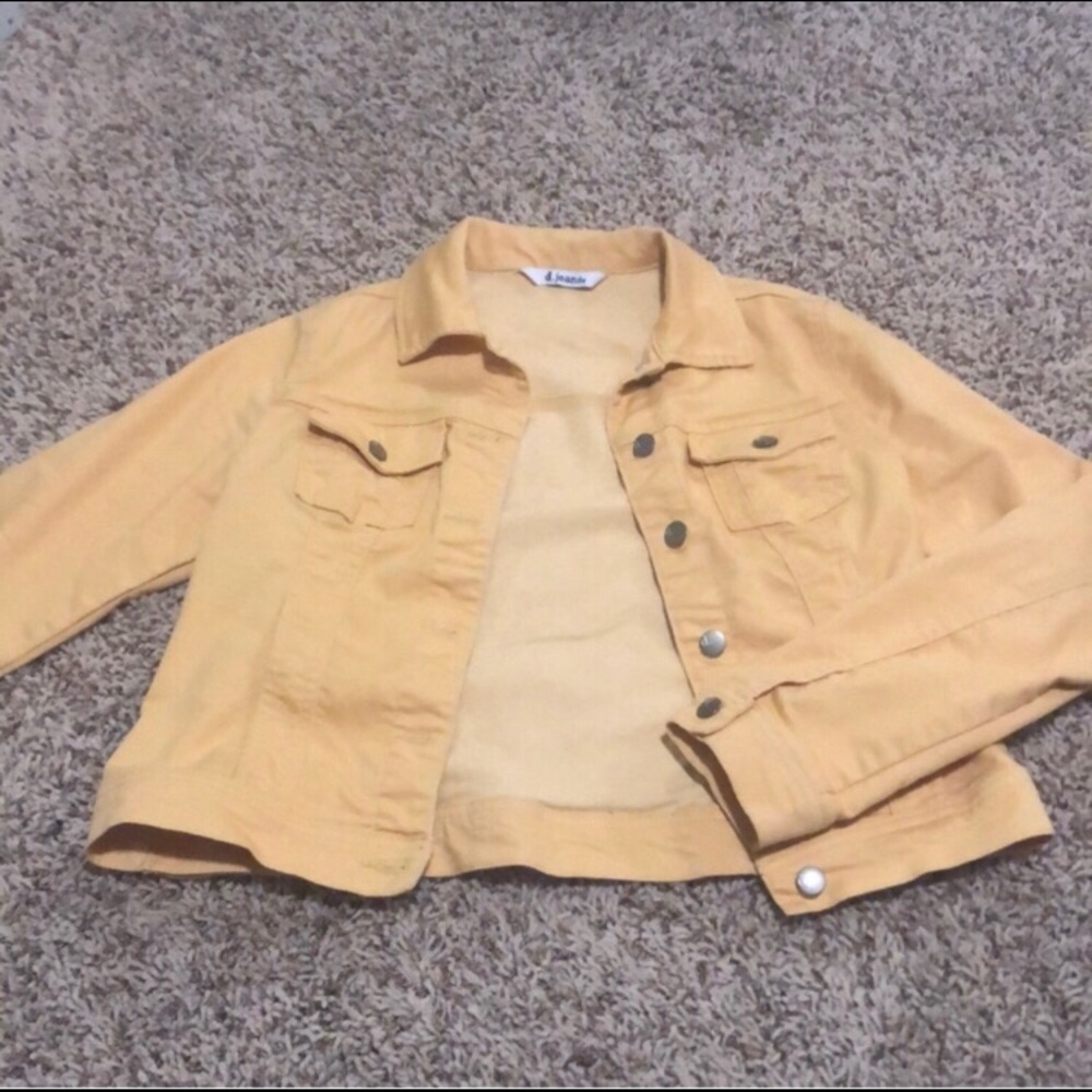 yellow denim jacket